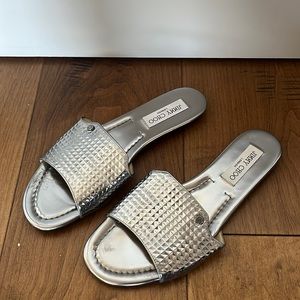 Authentic Jimmy Choo Silver Sandals - Size 8.5